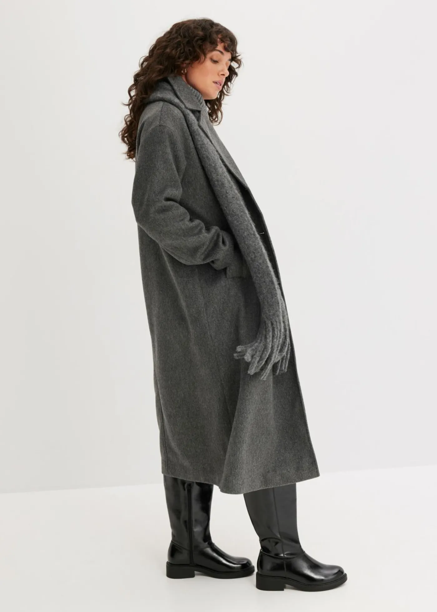 bonprix bonprix Abrigo Antracita jaspeado Outlet