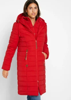 bonprix bonprix Abrigo acolchado, aspecto 2 en 1 rojo intenso Online