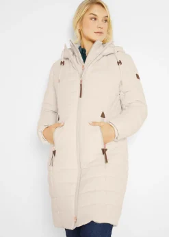 bonprix bonprix Abrigo acolchado, aspecto 2 en 1 Beige natural Sale