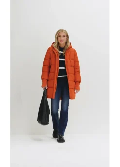 bonprix bonprix Abrigo acolchado funcional impermeable Naranja lava Online