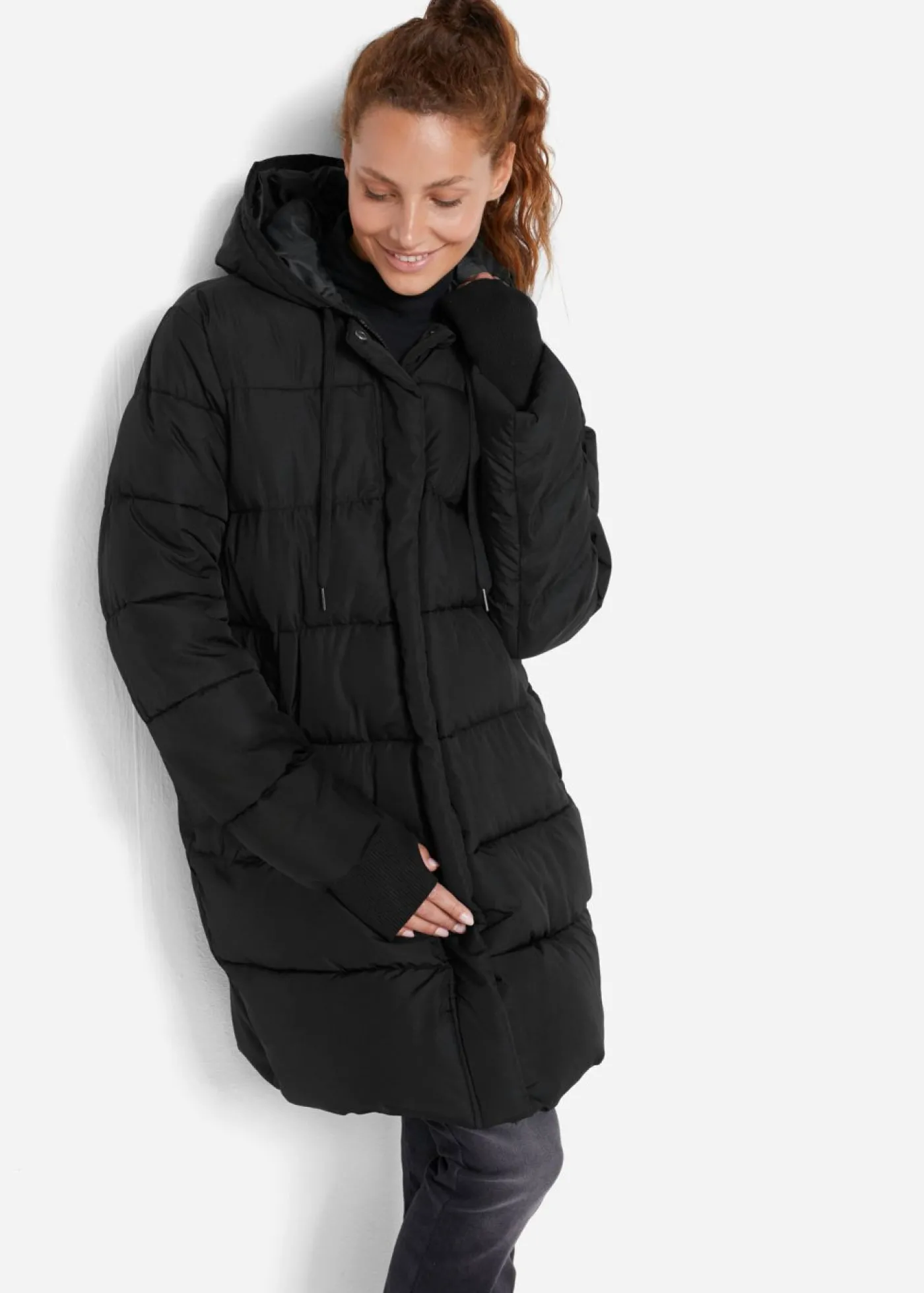 bonprix bonprix Abrigo acolchado funcional impermeable Negro Discount