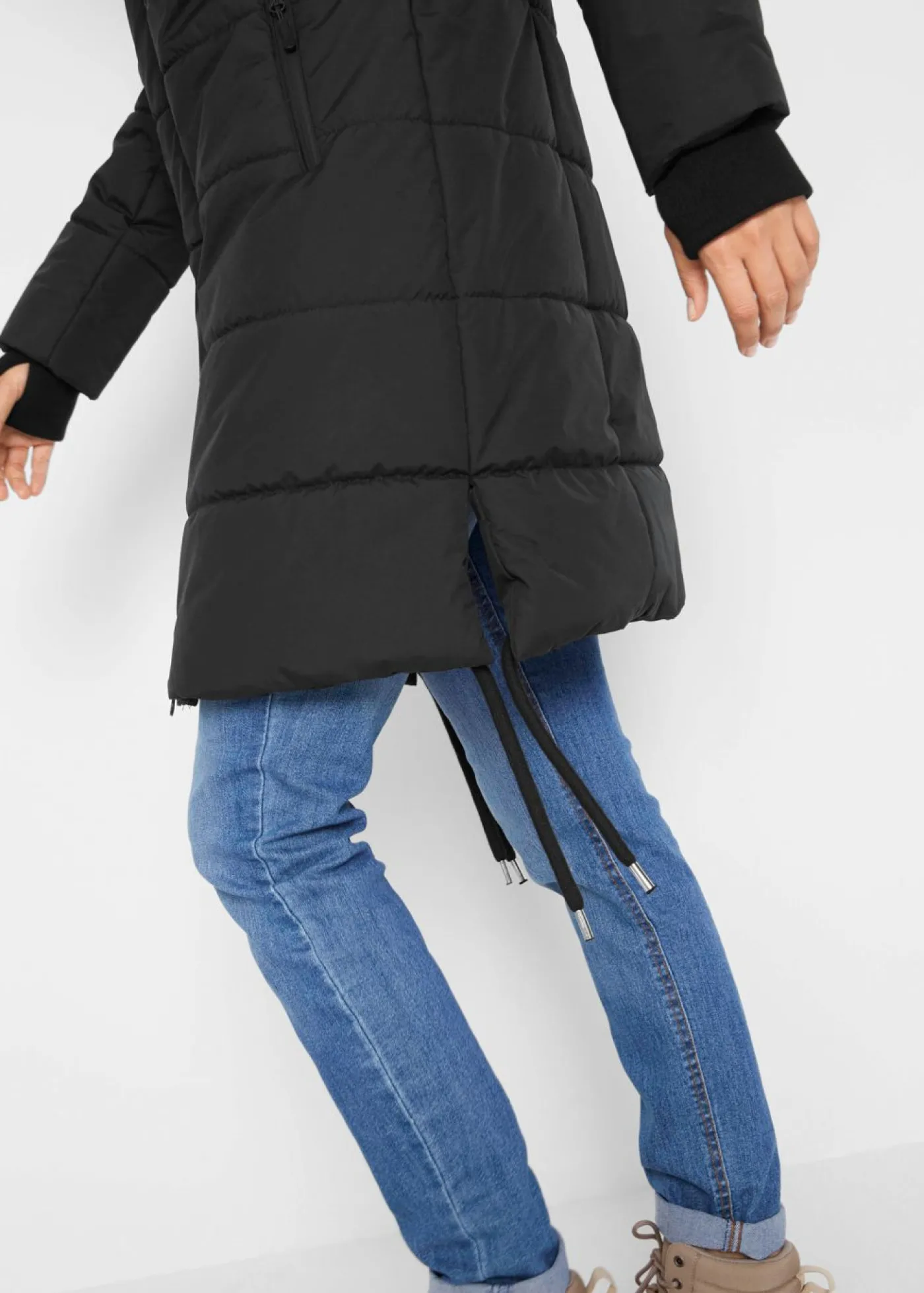 bonprix bonprix Abrigo acolchado repelente al agua Negro Online