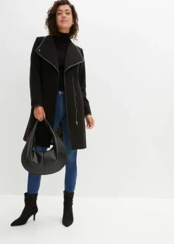 bonprix bonprix Abrigo con aspecto de lana Negro Best