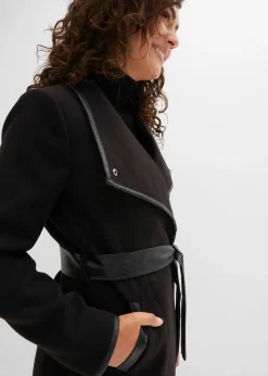 bonprix bonprix Abrigo con aspecto de lana Negro Best