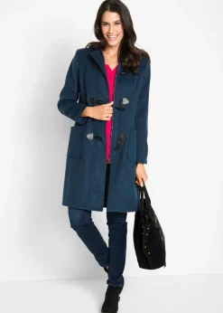 bonprix bonprix Abrigo con aspecto de lana Azul marino Clearance
