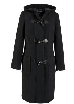 bonprix bonprix Abrigo con aspecto de lana Negro Online