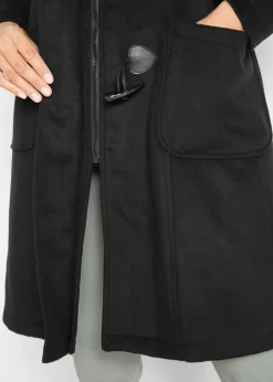 bonprix bonprix Abrigo con aspecto de lana Negro Online