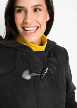 bonprix bonprix Abrigo con aspecto de lana Negro Online