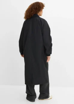 bonprix bonprix Abrigo con cuello de punto Negro Hot