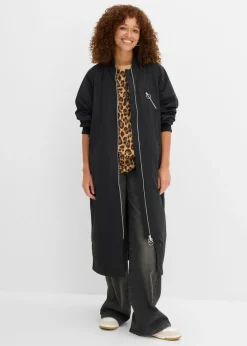 bonprix bonprix Abrigo con cuello de punto Negro Hot