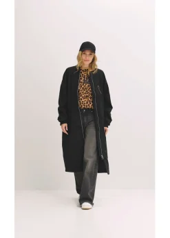bonprix bonprix Abrigo con cuello de punto Negro Hot