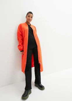 bonprix bonprix Abrigo con cuello de punto Naranja-rojo Hot