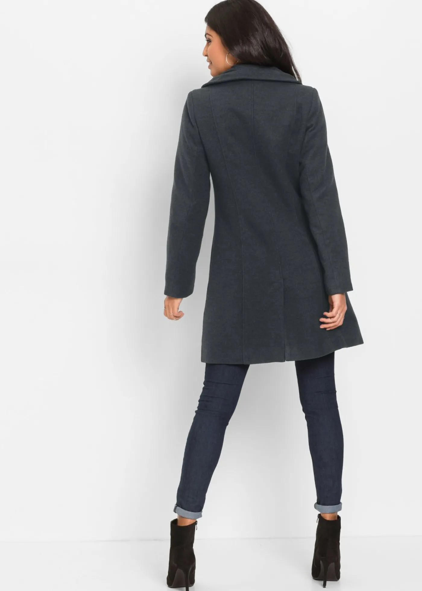 bonprix bonprix Abrigo corto Antracita jaspeado Outlet