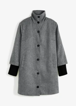 bonprix bonprix Abrigo corto Negro moteado Outlet