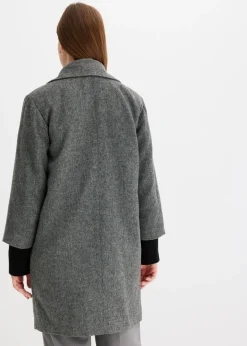 bonprix bonprix Abrigo corto Negro moteado Outlet