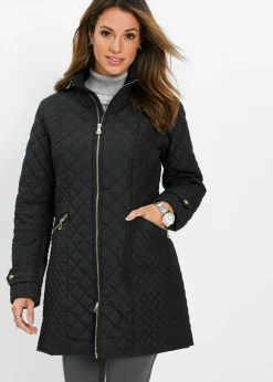 bonprix bonprix Abrigo corto acolchado Negro Hot