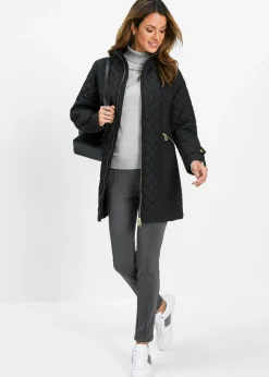 bonprix bonprix Abrigo corto acolchado Negro Hot