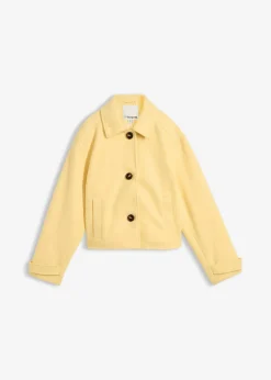 bonprix bonprix Abrigo corto con aspecto de lana Amarillo claro Sale