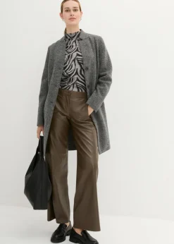 bonprix bonprix Abrigo corto de lana gris moteado Hot