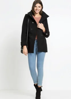 bonprix bonprix Abrigo corto en talla petite Negro Discount