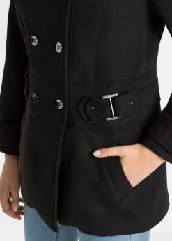 bonprix bonprix Abrigo corto en talla petite Negro Discount