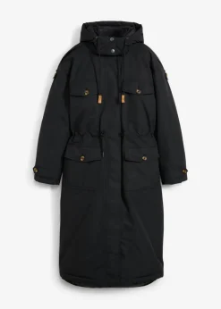 bonprix bonprix Abrigo de invierno, aspecto 2 en 1 Negro Sale