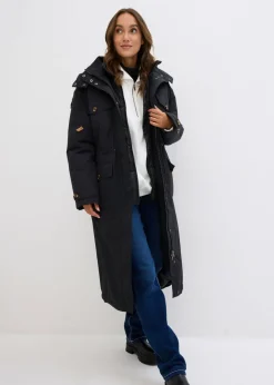 bonprix bonprix Abrigo de invierno, aspecto 2 en 1 Negro Sale