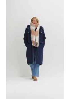 bonprix bonprix Abrigo de invierno, aspecto 2 en 1 Azul marino Sale