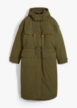 bonprix bonprix Abrigo de invierno, aspecto 2 en 1 Verde oliva oscuro Outlet