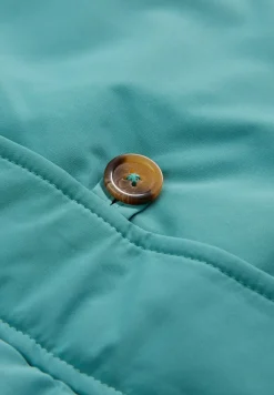 bonprix bonprix Abrigo de invierno con forro de peluche en la capucha Verde azulado New