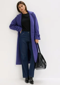 bonprix bonprix Abrigo de mezcla de viscosa Azul marino Discount