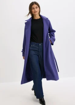 bonprix bonprix Abrigo de mezcla de viscosa Azul marino Discount