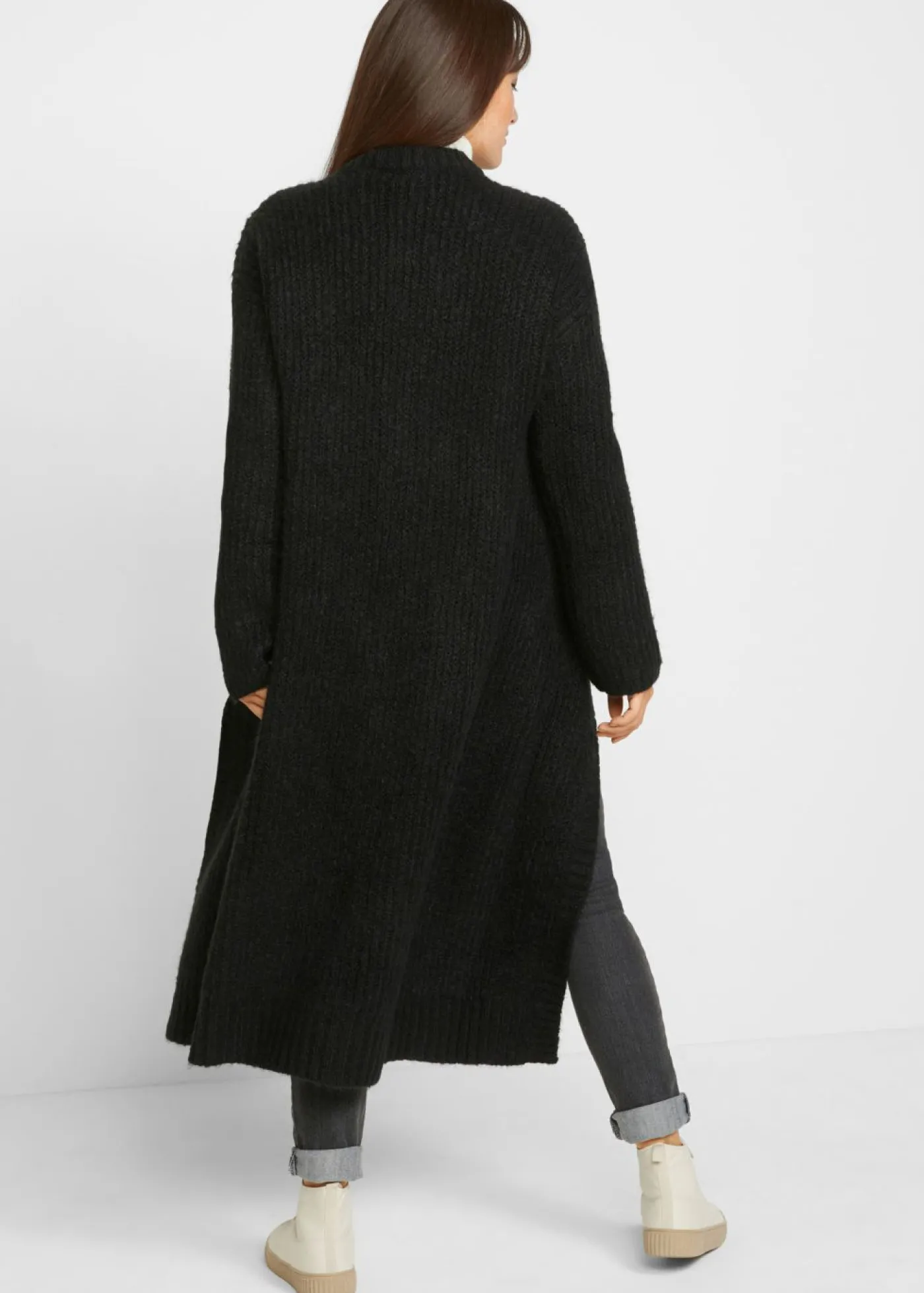 bonprix bonprix Abrigo de punto Negro New