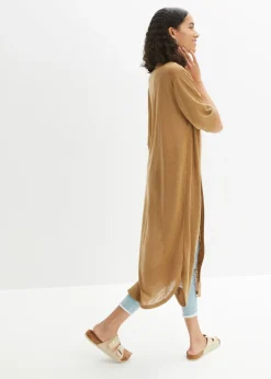 bonprix bonprix Abrigo de punto con aspecto de lino Beige Discount