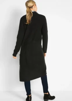 bonprix bonprix Abrigo de punto con bolsillos de parche Negro