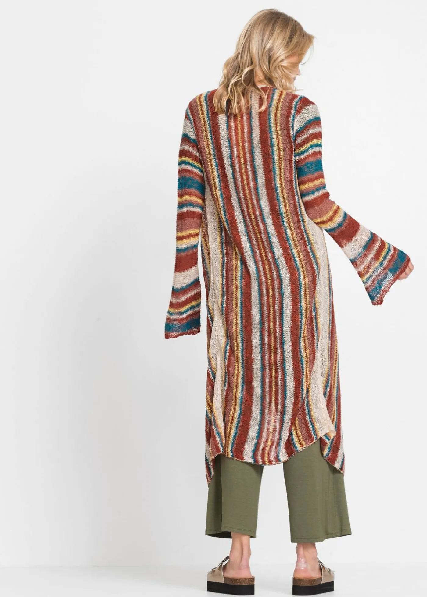 bonprix bonprix Abrigo de punto con rayas Rayas multicolor Sale