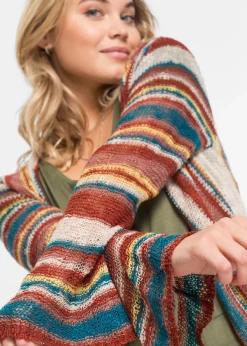 bonprix bonprix Abrigo de punto con rayas Rayas multicolor Sale