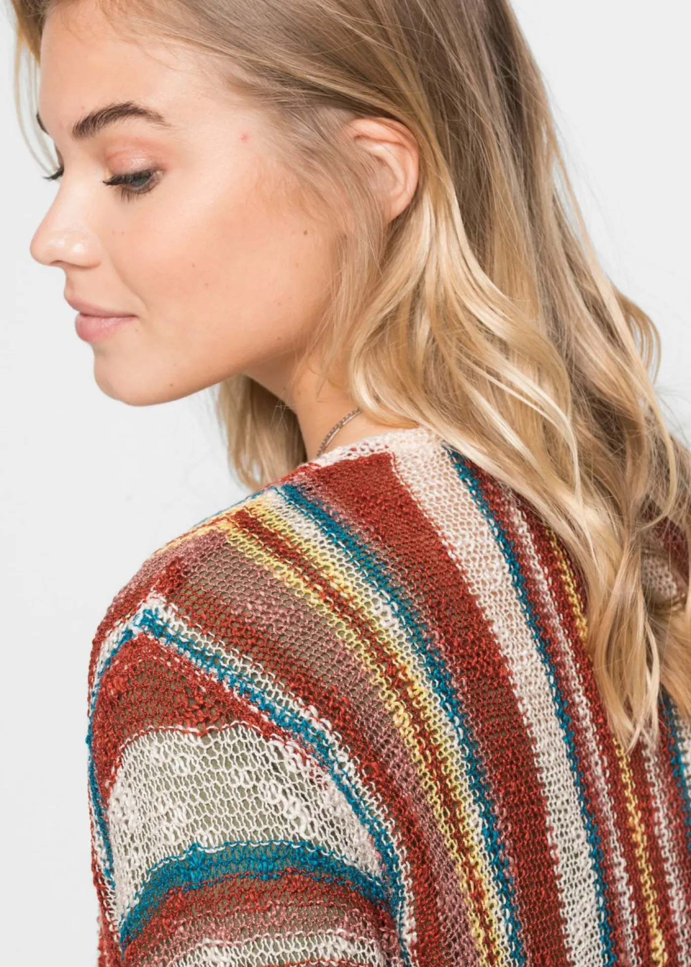 bonprix bonprix Abrigo de punto con rayas Rayas multicolor Sale