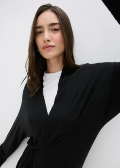 bonprix bonprix Abrigo de punto de mezcla de viscosa suave Negro New