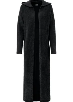 bonprix bonprix Abrigo de punto en suave hilo metálico Negro Online