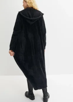 bonprix bonprix Abrigo de punto en suave hilo metálico Negro Online