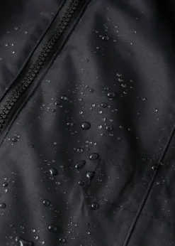 bonprix bonprix Abrigo funcional de entretiempo con capucha, aspecto 2 en 1, impermeable Negro Clearance