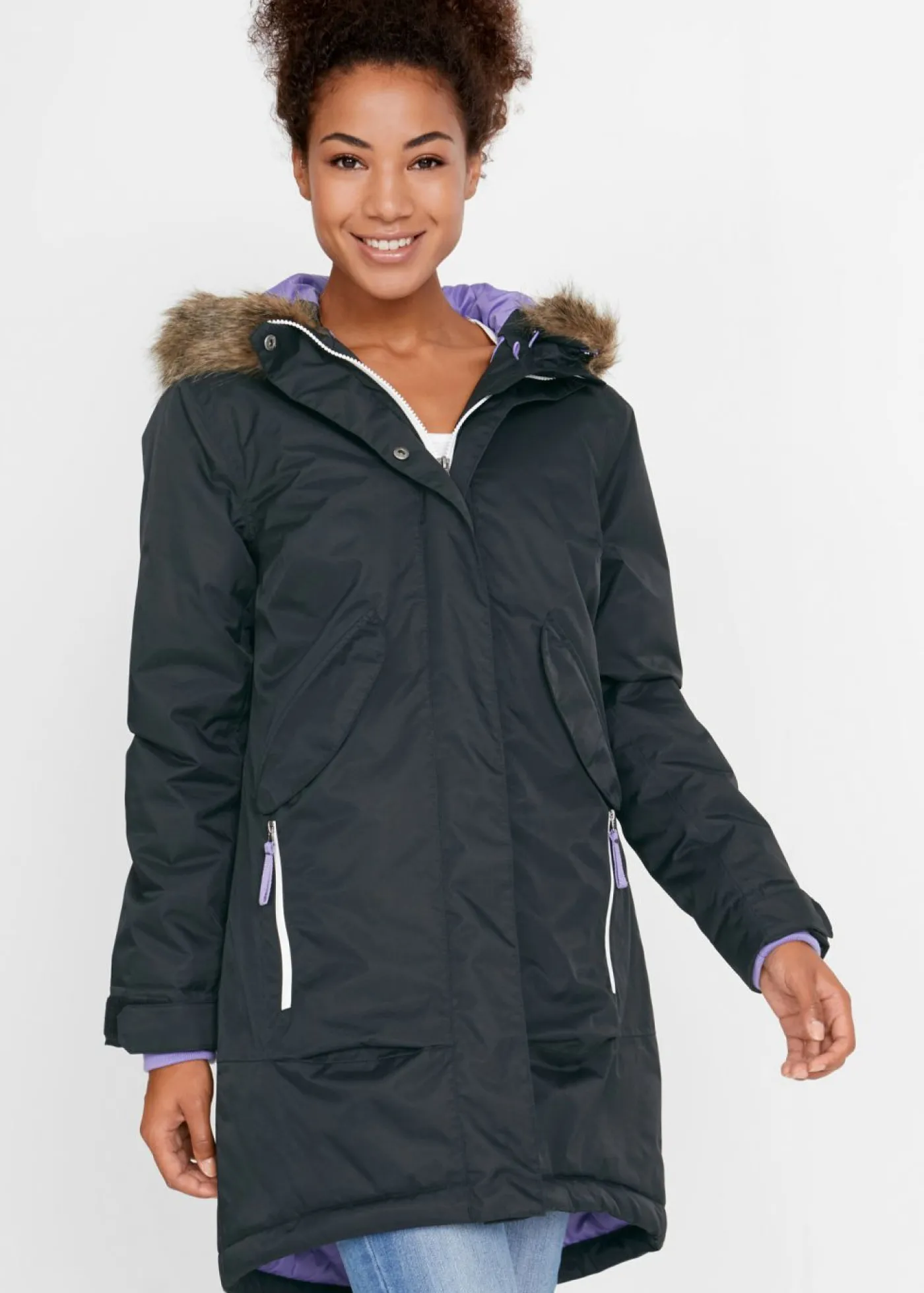 bonprix bonprix Abrigo funcional impermeable Negro Outlet