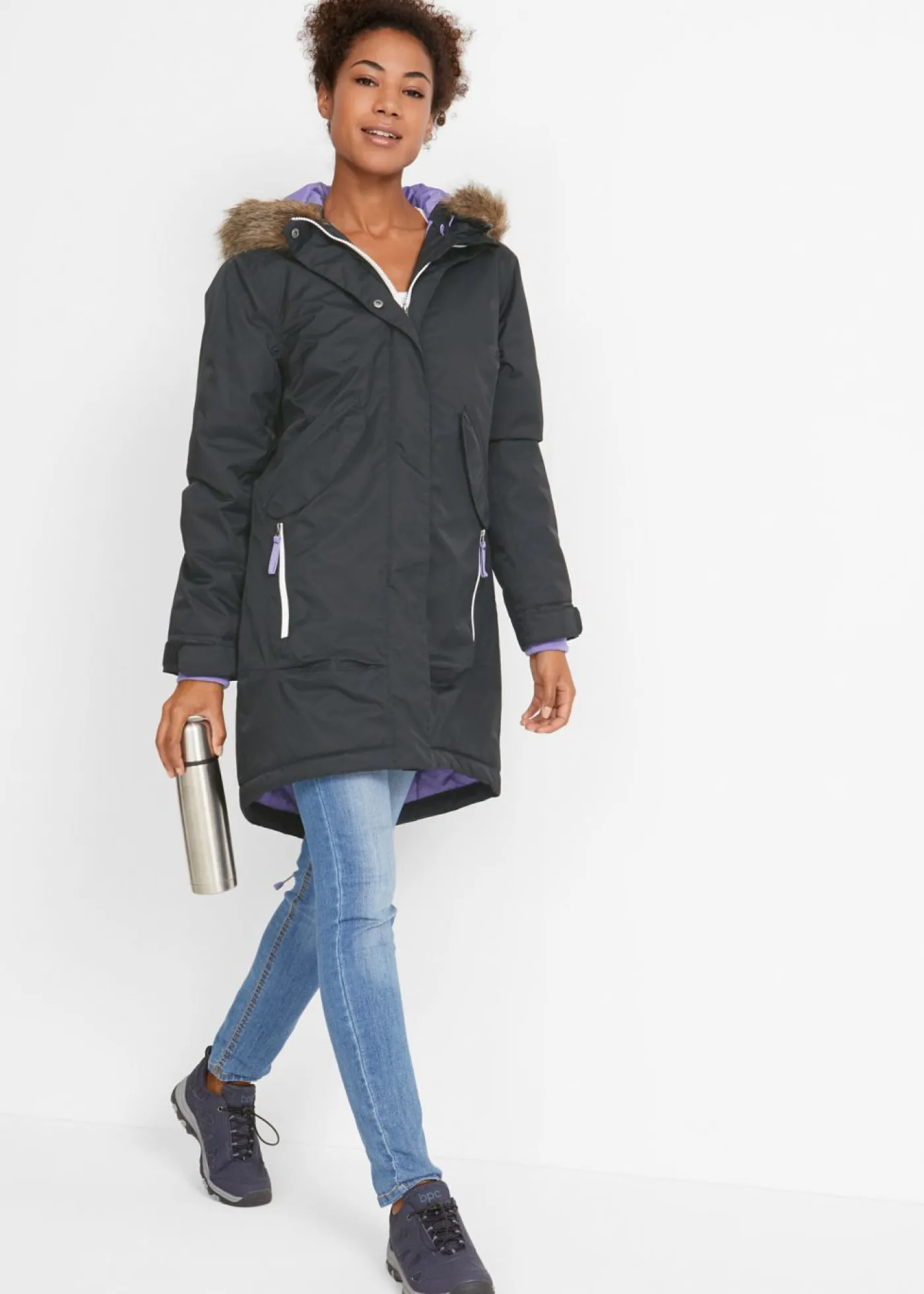 bonprix bonprix Abrigo funcional impermeable Negro Outlet