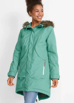 bonprix bonprix Abrigo funcional impermeable verde salvia / gris Discount