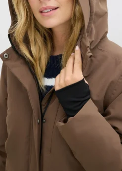 bonprix bonprix Abrigo funcional impermeable marrón arcilla Outlet