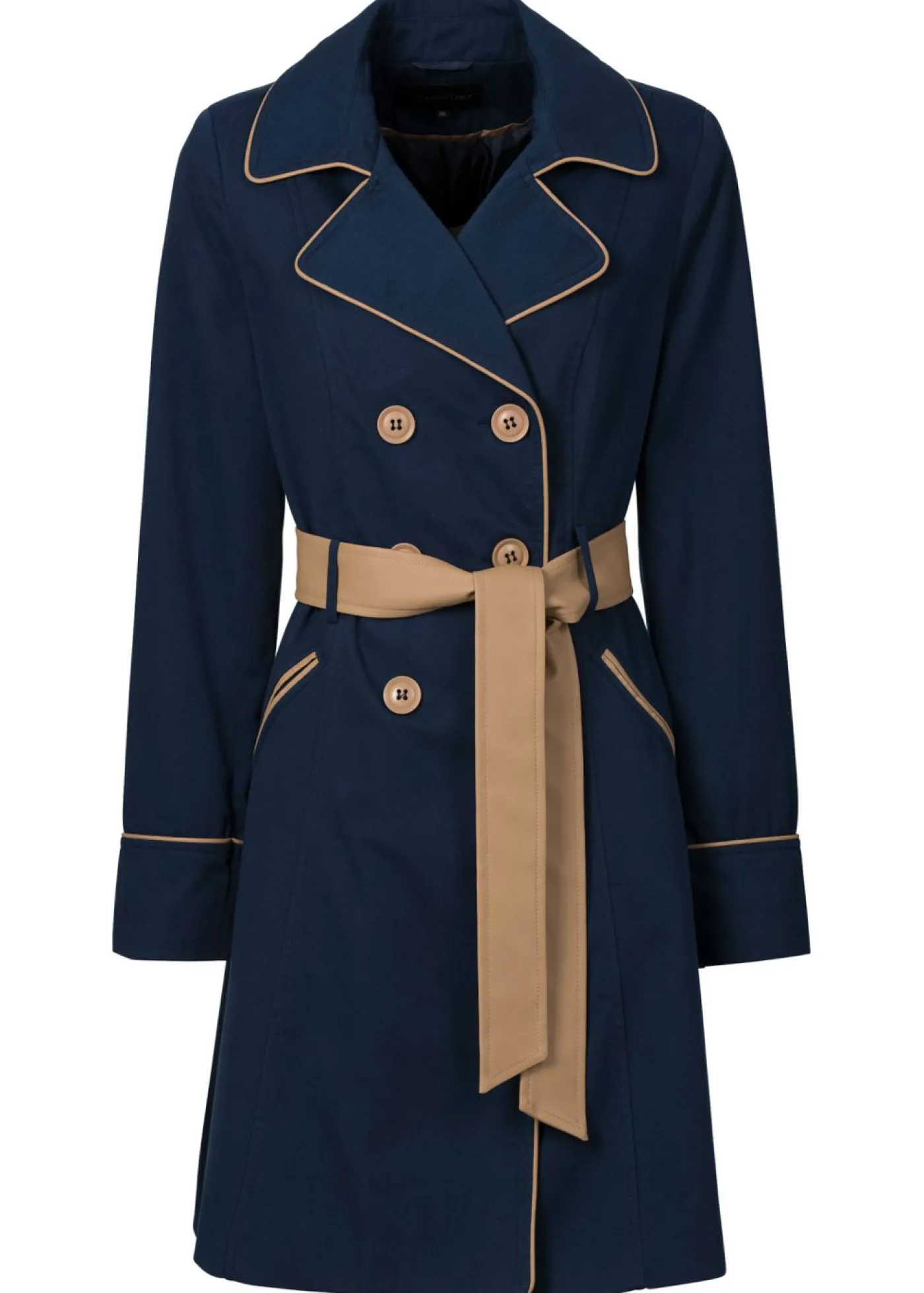 bonprix bonprix Abrigo gabardina de doble botonadura Azul marino Clearance