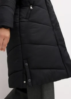 bonprix bonprix Abrigo guateado con forro polar en la capucha Azul marino Hot