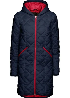 bonprix bonprix Abrigo guateado en dos colores Azul marino-rojo oscuro Best