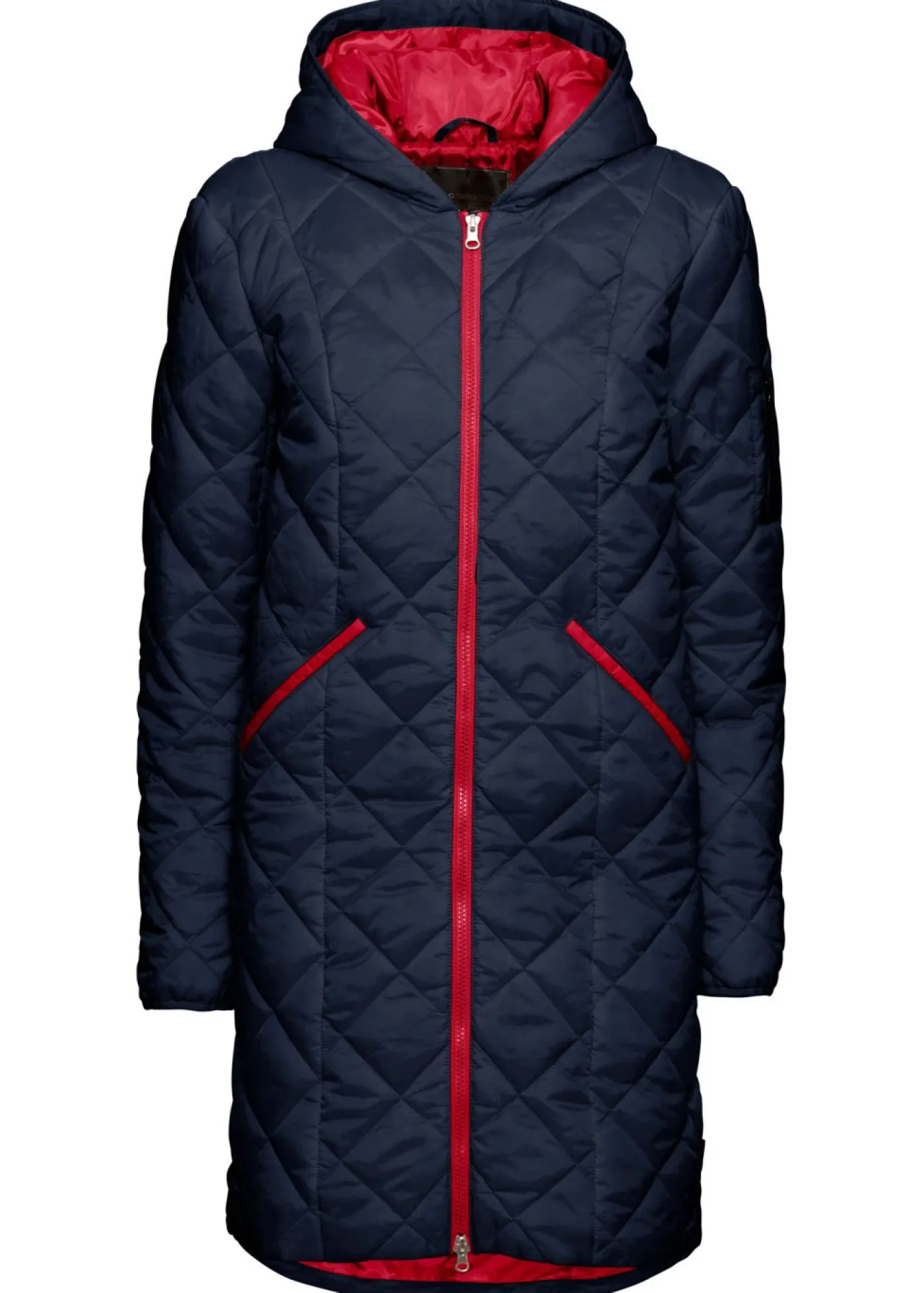 bonprix bonprix Abrigo guateado en dos colores Azul marino-rojo oscuro Best